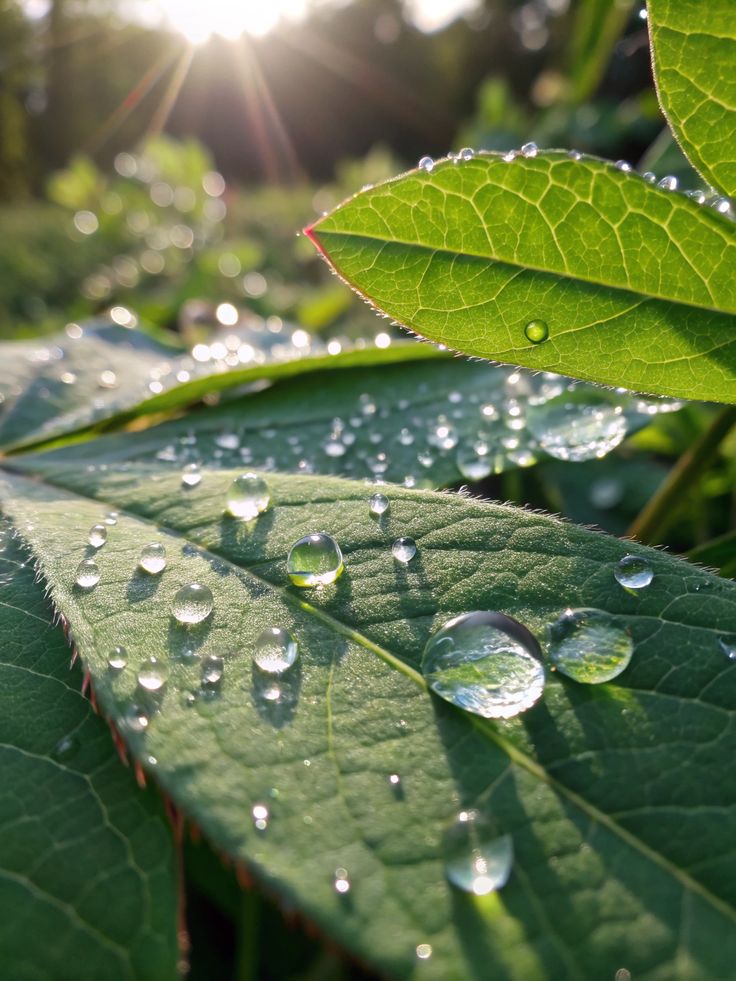 Raindrops on leaves
